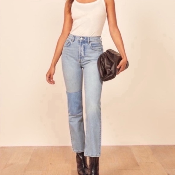 Reformation Denim - Patchwork Light Blue Jeans